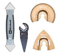 Einhell - Juego de 4 herramientas para azulejos (accesorios de herramientas multifunción, sistema Starlock, para azulejos, espelador delta, hoja de sierra segmentaria, raspador, alisador de juntas)