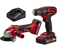 Einhell Juego de herramientas inalámbrico TC-TK 18 Li – Taladro y amoladora – Baterías 1,5/3,0 Ah