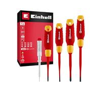 Einhell - Juego de herramientas de electricista original de 5 piezas (controladores aislados, probador de voltaje, cuchillas S2, asas ergonómicas, instalaciones eléctricas)