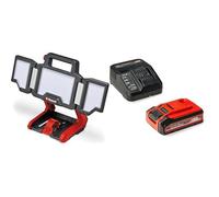 Einhell Lámpara con batería TP-CL 18/3000 Li-Solo Power X-Change 18 V, 3000 lm, cabezal luminoso pivotante, paneles luminosos abatibles + Einhell 4Ah Plus Power XChange Starter Kit 18V
