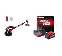 Einhell Lijadora para paneles de yeso a batería - TP-DW 18/225 Li Solo Power X-Change + Original Starter Kit PXC 18V 5.2Ah battery and fast charger