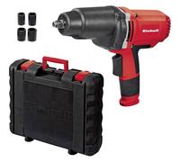 Einhell Llave de impacto, 950W, 2,300 rpm, 450 Nm, agarre suave, interruptor basculante para rotación derecha/izquierda, incluye 4 enchufes y estuche de transporte, Color Negro/Rojo