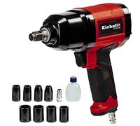Einhell Llave neumática de impacto TC-PW 340 (par de torsión máximo de 340 Nm, rotación hacia la izquierda y hacia la derecha, incluye 8 tomas, botella de aceite, boquilla)