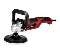 Einhell Máquina pulidora y lijadora CC-PO 1100/150 E (1100 W, placa pulidora de 150 mm, adhesión de velcro para accesorios, incluye accesorios de espuma, papel de lija, tapa de pulido sintético)