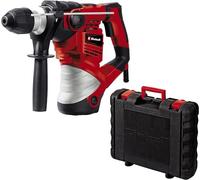 Einhell Martillo perforador con cable, 1600 W, 4 J, taladrado de impacto/cincelado, Impacto neumático, portaherramientas SDS plus, tope de seguridad de sobrecarga, Incluye maletín, Color Rojo