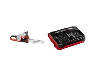 Einhell Motosierra sin cable GE-LC 36/35 Li-Solo Power X-Change & Originale Cargador Power-X-Twincharger 3 A Power X-Change (iones de litio, carga paralela