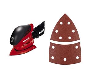 Einhell Multilijadora - TH-OS 1016. 100 W, 24.000 1/min de velocidad de oscilación & KWB 49496112 - Pack de 5 abrasivos multilijadora (100 x 62 x 93 mm, GR 120, sistema Quick-Stock)