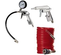 Einhell Original Juego de aire comprimido 3 pcs. (acc. para todos compresores disponibles en mercado hasta un mínimo de 8 bar, incl. pistola soplado, inflador neumáticos, manguera de 4 m)