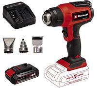 Einhell Pistola de aire caliente a batería - TE-HA 18 Li Power X-Change, Temperatura máx. 500 °C, máx. 200 L/min, 2 escalones de temperatura, incluye 1 batería de 2.5Ah y cargador individual