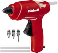 Einhell Pistola de pegamento caliente TC-GG 30 | máx. 195 °C | 300 s tiempo de calentamiento | avance mecánico | boquilla estándar, plana y de extensión | 3 barras pegamento