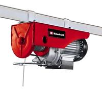 Einhell Polipasto eléctrico - TC-EH 250, 450 W, parada de emergencia e interruptor termostático, Cable de alambre sin torsión de 12 m, rodillo guía con gancho de carga y cierre de seguridad, Rojo