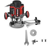 Einhell Professional fresadora superior TP-RO 1400 E (1400 W, altura de elevación 55 mm, pinzas de sujeción Ø 6 y 8 mm, luz LED, incl. tope paralelo, punta de compás, manguito de copia y herramienta)