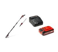 Einhell Professional Multiherramienta con batería GP-HC 18/5020 Li T BL-Solo Power X-Change 18 V, Brushless, Cortasetos de 50 cm, Mango telescópico+ Einhell 4Ah Plus Power XChange Starter Kit 18V