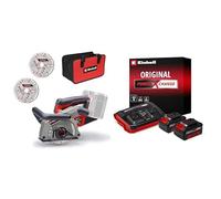 Einhell Professional Rozadora con batería TP-MA 36/30 Li BL-Solo Power X-Change 36 V incl. 2 discos + Einhell Original Starter Kit 2 x 4 Ah Battery and Twincharger 18 V