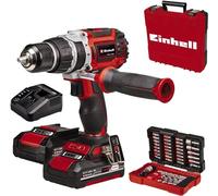 Einhell Professional Taladro percutor con batería TP-CD 18/60 Li-i BL +39 Power X-Change (18V, 60 Nm, set de puntas/brocas de 39 piezas, 2 baterías PXC de 2,0 Ah, E-Box Basic)