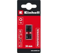 Einhell - Puntas de impacto de doble torsión (2 piezas, 30 mm, T40, acero S2, alta durabilidad, doble efecto torsión, anillo de color rojo, mango C 6.3)