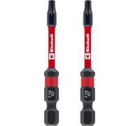 Einhell - Puntas de impacto de doble torsión (2 piezas, 60 mm, acero S2, alta durabilidad, doble efecto torsión, anillo de color rojo, vástago E 6.3)