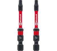 Einhell - Puntas de impacto de doble torsión (2 piezas, 60 mm, T20, acero S2, alta durabilidad, doble efecto torsión, anillo de color rojo, vástago E 6.3)