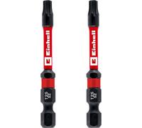 Einhell - Puntas de impacto de doble torsión (2 piezas, 60 mm, T25, acero S2, alta durabilidad, doble efecto torsión, anillo de color rojo, vástago E 6.3)