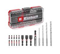 Einhell Juego de accesorios S-Case – 18 piezas resistentes a impactos (brocas 25/50/60 mm) con caja