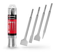 Einhell SDS Plus - Juego de 4 cinceles (250 mm, cincel plano de 20 mm, 40 mm, cincel para azulejos de 50 mm, acero duradero de 40 cm, para trabajos de demolición y renovación)