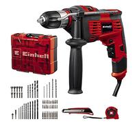 Einhell Set de taladro percutor TC-ID 1000 E Kit +64 (1010 W, electrónica de velocidad, portabrocas de sujeción rápida 13mm, nº de impactos 48000 min-1, incl. set accesorios de 64 piezas y maletín)