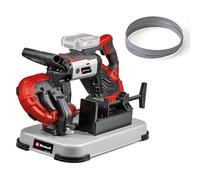 Einhell Sierra de banda con batería TE-MB 18/127 Li-Solo Power X-Change (18 V, 115 mm altura de corte, 127 mm anchura de corte, bastidor inferior, luz LED, incl. 2 bandas de sierra, sin batería)