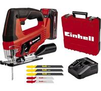 Einhell Sierra de calar con batería TC-JS 18 Li (1x2,5 Ah) Power X-Change (iones de Li, 18V, función de carrera pendular, adaptador de aspiración, incl. 1 batería de 2,5 Ah, cargador y maletín)