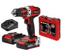 Einhell 4513939 Taladro atornillador inalámbrico TE-CD 18/40 Li Power X-Change - (Li-Ion, 18 V, 40 Nm, caja de cambios de 2 velocidades, LED, incluye 2 baterías PXC de 1,5Ah y cargador)