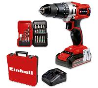 Einhell Taladro Combi Inalámbrico 44Nm 18V Con Batería 22pc Set PXC TE-CD 18/2 Li-i