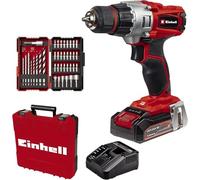 Einhell Taladro con batería TE-CD 18/2 Li +39 (1x2,5 Ah) PXC (iones de litio, 18V, 44Nm, caja de cambios de 2 velocidades, incl. batería de 2,5 Ah, cargador rápido y set de accesorios de 39 piezas)