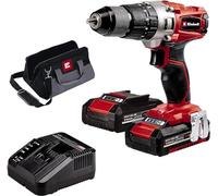 Einhell Taladro de impacto sin cable TE-CD 18/2 Li-i Set (18 V, Li-Ion, portabrocas de 13 mm, velocidad de giro 0-1250 min-1, incl. 2 baterías de 1,5 Ah, cargador rápido y bolsa de almacenamiento)