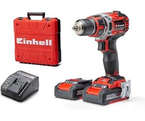 Einhell Taladro/destornillador con batería TE-CD 18/50 Li BL Power X-Change (iones de litio, 18V, máx 50 Nm, portabrocas 13 mm, sistema electrónico velocidad, incl. 2 baterías 2,0 Ah y cargador)
