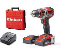 Einhell Taladro/destornillador con batería TE-CD 18/50 Li BL Power X-Change (iones de litio, 18V, máx 50 Nm, portabrocas 13 mm, sistema electrónico velocidad, incl. 2 baterías 2,0 Ah y cargador)