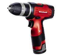 Einhell Taladro destornillador inalámbrico a batería - TH-CD 12 Li - 12 V, 1.3 Ah, 22 Nm, parada rápida, 20 pasos de par, bloqueo del eje, Incluye batería recargable y cargador, Color Rojo