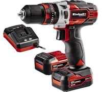 Einhell Taladro percutor con batería TE-CD 12/1 Li-i (2x2,0 Ah) | Li-Ion | 12 V | 22 niveles de par | 2 velocidades | percusión | 2 baterías de 2,0 Ah y cargador de 45 min