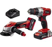 Einhell TE-TK 18 Li Kit (CD con AG) - Expert Kit de iniciación Power X Change con Taladro TE-CD 18/2 Li y Amoladora TE-AG 18 Li de 18-V con 2 baterías de litio de 1,5 Ah y 3,0 Ah y Cargador Individual