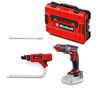 Einhell TP-DY 18 Li BL + Magazine Power X-Change - Atornillador (18 V, sin escobillas, tope de profundidad, incluye adaptador de cargador, 2 puntas, E-Case, sin batería)