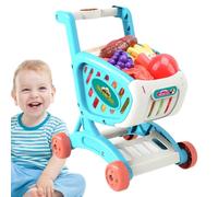 Einkaufswagen für Kinder, Einkaufswagen-Spielzeug,Spielspielzeug-Küchenzubehör, Trolley-Spielzeug mit vorgetäuschtem Essen und Zubehör für Kinder AB 3 Jahren, Rollenspiele für Die Küche zu Hause