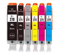Einkshop 5/6 Uds Cartuchos de Tinta compatibles para MG7720 TS8020 TS9020 TS6020 PGI-270 CLI-271 270XL 271XL(6PCS)
