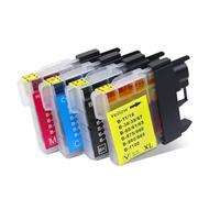 Einkshop Paquete de 4 Cartuchos de Tinta Negros compatibles con LC980 LC1100 LC38 LC67 LC61 para Uso con DCP145C DCP165C DCP185C DCP385C(1SET)