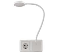 EINLICHT Lámpara de Enchufe LED de Mesa | Halo | Lámpara de Lectura 3,3W, 438lm, Iluminación Táctil de 3 Niveles Regulable, Blanco Cálido 3000K, Blanco