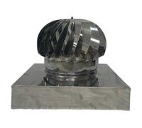 EINSIDE Extractor de humo giratorio, Aspirador sombrero eolico para chimeneas estufa de acero inoxidable AISI 304, Base cuadrada 52 x 52 cm