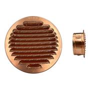 EINSIDE Rejilla de ventilación de cobre con red anti insectos, Rejilla con boquilla de casquillo redondo, Cobre ø 100 mm