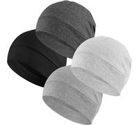 EINSKEY Gorro de ciclismo bajo casco, ligero y fino gorro de algodón para hombre y mujer, perfecto como gorro para dormir, gorro para correr, gorra de calavera o gorro de quimioterapia, paquete de 2
