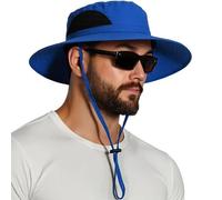 EINSKEY - Sombrero anti rayos UV para hombre y mujer, ala ancha, plegable, impermeable. para senderismo, jardinería, safaris, campo, 01 azul., Talla única
