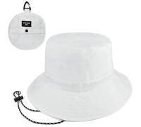 EINSKEY Sombrero de pescador plegable con cuerdas para hombres y mujeres, sombrero de sol ajustable de secado rápido para playa, safari, pesca, senderismo, protección UV, 02 Blanco, Talla única