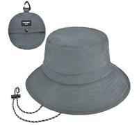 EINSKEY Sombrero de pescador plegable con cuerdas para hombres y mujeres, sombrero de sol ajustable de secado rápido para playa, safari, pesca, senderismo, protección UV, 02 Gris Oscuro, Talla única