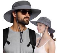 EINSKEY Sombrero de sol refrescante para hombres y mujeres, sombrero de ala ancha plegable con cola de caballo ajustable para pesca y senderismo, 01 Gris oscuro, talla única