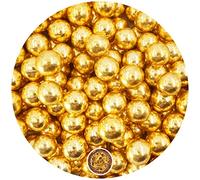 EinsSein 0,35 kg de perlas de chocolate crispy grandes oro brillantes, regalos para invitados, bodas, Navidad, corazón, chocolate, chocolate, caramelos, dulces, nikah Sekeri, mini dragees de chocolate